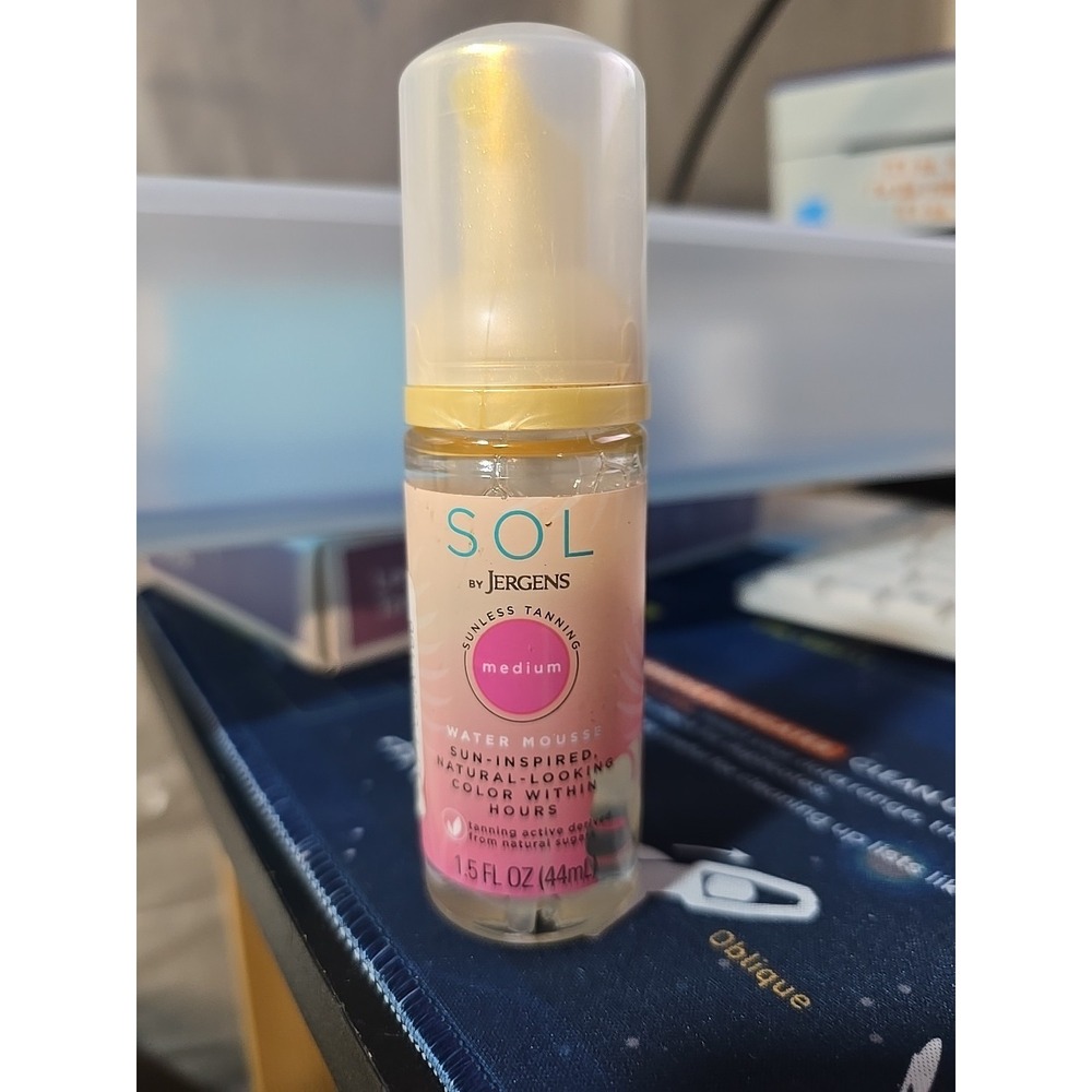 SOL by Jergens Medium Water Mousse, Water-based Self Tanner 1.5 Fl Oz New